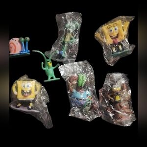 7 Vintage SpongeBob Figures/Cake Toppers. Never Used